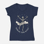 Running From Myself Skeleton-Womens-V-Neck-Tee-tobefonseca