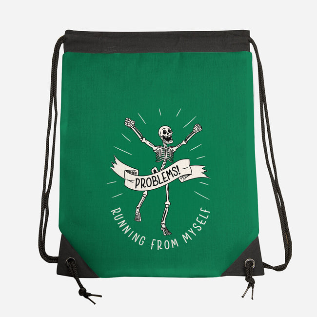 Running From Myself Skeleton-None-Drawstring-Bag-tobefonseca