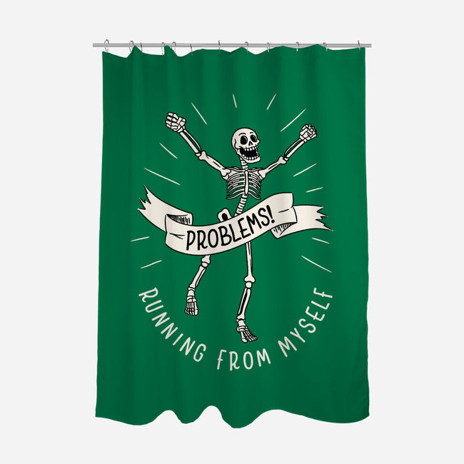 Running From Myself Skeleton-None-Polyester-Shower Curtain-tobefonseca