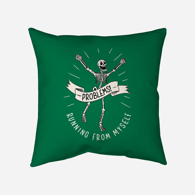 Running From Myself Skeleton-None-Removable Cover-Throw Pillow-tobefonseca