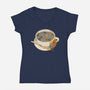 Starry Night Coffee-Womens-V-Neck-Tee-tobefonseca