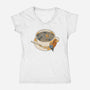 Starry Night Coffee-Womens-V-Neck-Tee-tobefonseca