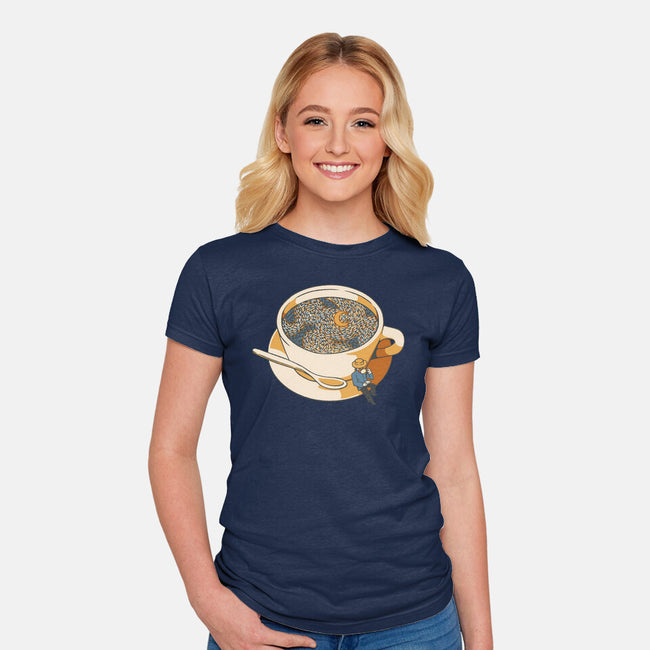 Starry Night Coffee-Womens-Fitted-Tee-tobefonseca