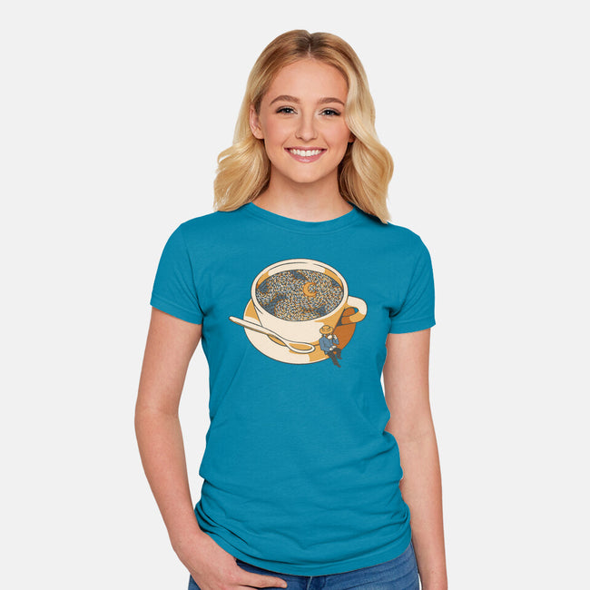 Starry Night Coffee-Womens-Fitted-Tee-tobefonseca