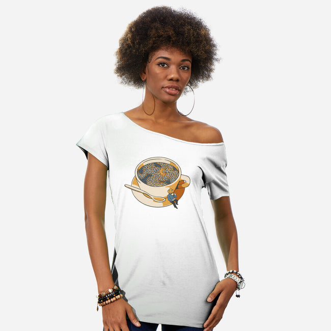 Starry Night Coffee-Womens-Off Shoulder-Tee-tobefonseca