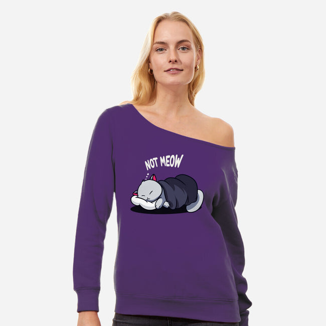Not Meow-Womens-Off Shoulder-Sweatshirt-fanfabio