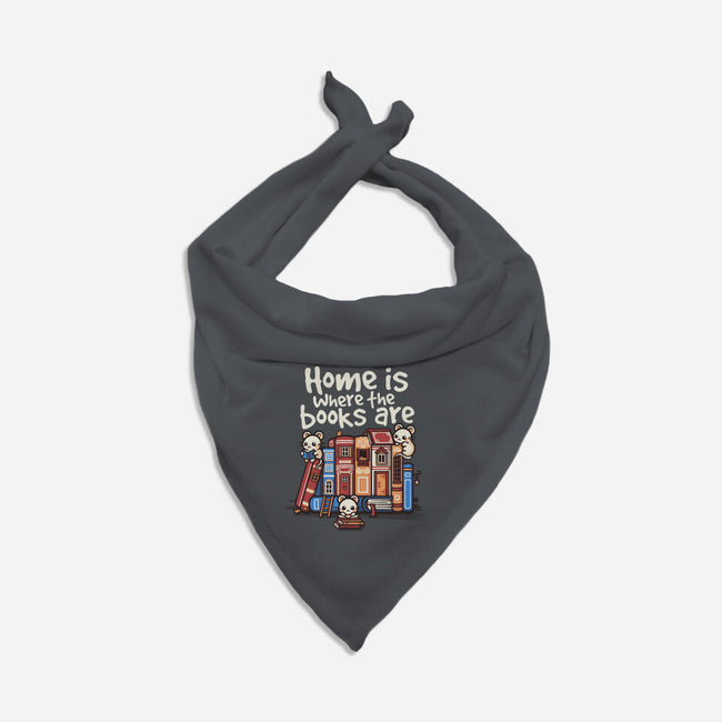 Home Is Where The Books Are-Dog-Bandana-Pet Collar-NemiMakeit