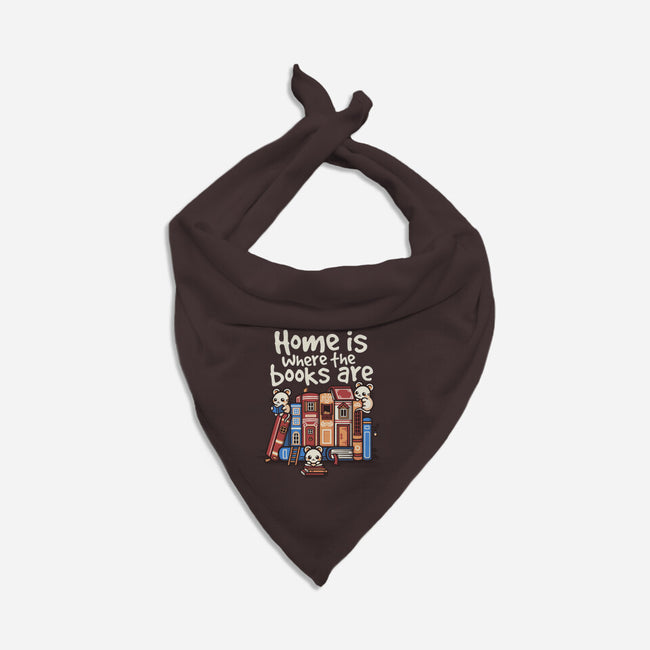 Home Is Where The Books Are-Dog-Bandana-Pet Collar-NemiMakeit