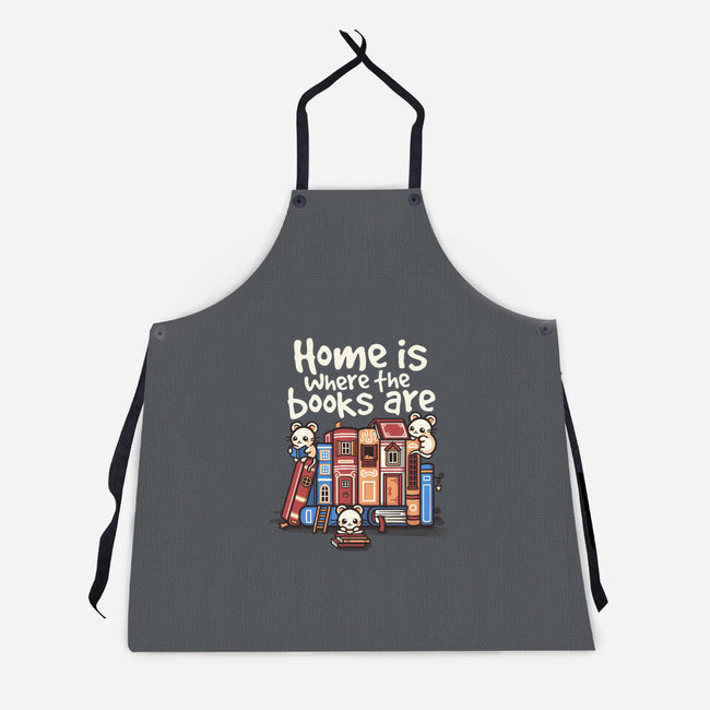 Home Is Where The Books Are-Unisex-Kitchen-Apron-NemiMakeit