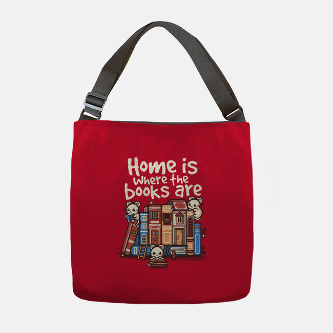 Home Is Where The Books Are-None-Adjustable Tote-Bag-NemiMakeit