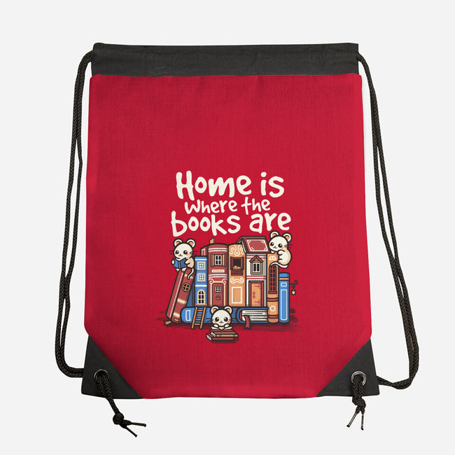 Home Is Where The Books Are-None-Drawstring-Bag-NemiMakeit