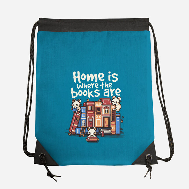 Home Is Where The Books Are-None-Drawstring-Bag-NemiMakeit