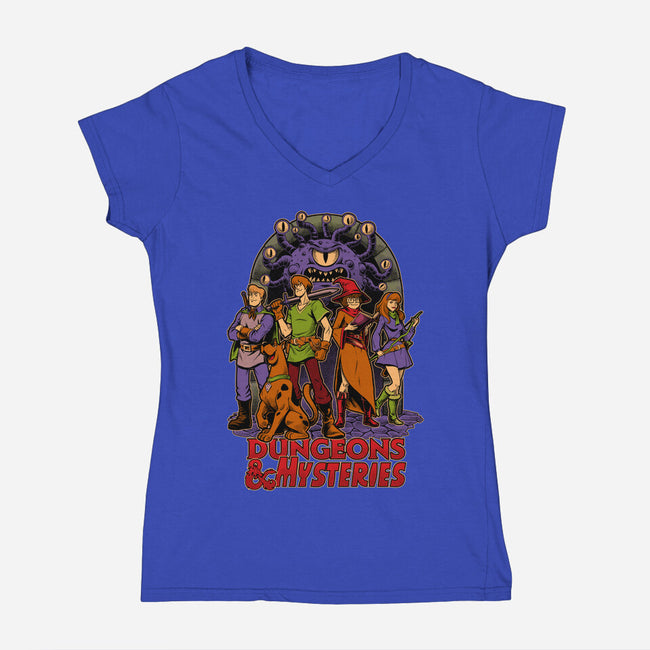 Dungeons And Mysteries-Womens-V-Neck-Tee-Studio Mootant