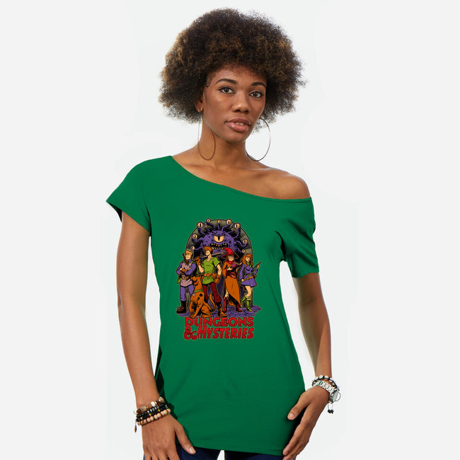 Dungeons And Mysteries-Womens-Off Shoulder-Tee-Studio Mootant