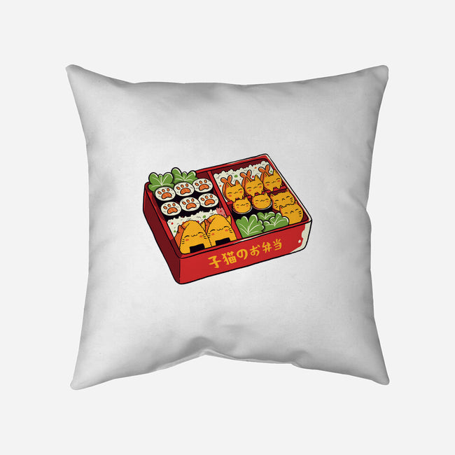 Purrfect Bento Kawaii Cats-None-Non-Removable Cover w Insert-Throw Pillow-tobefonseca