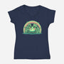 Lucky Little Frog-Womens-V-Neck-Tee-TechraNova