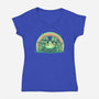 Lucky Little Frog-Womens-V-Neck-Tee-TechraNova