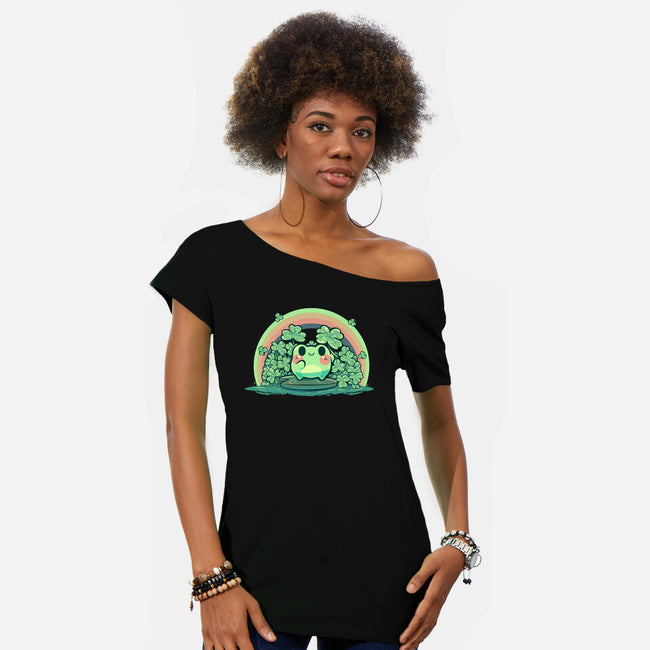 Lucky Little Frog-Womens-Off Shoulder-Tee-TechraNova