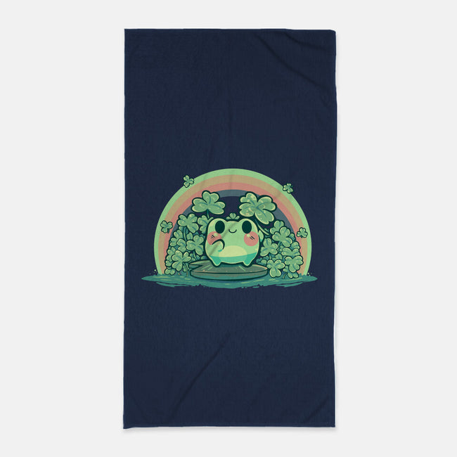 Lucky Little Frog-None-Beach-Towel-TechraNova