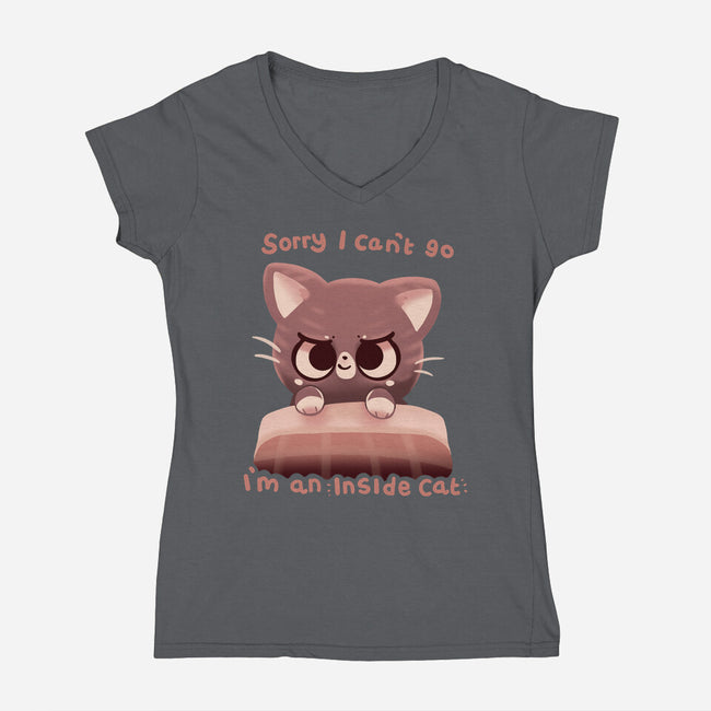 Inside Cat-Womens-V-Neck-Tee-TechraNova