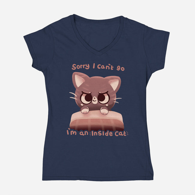 Inside Cat-Womens-V-Neck-Tee-TechraNova