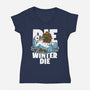 Snowman Spring-Womens-V-Neck-Tee-Studio Mootant