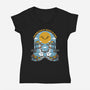 Snowman Irony Spring-Womens-V-Neck-Tee-Studio Mootant