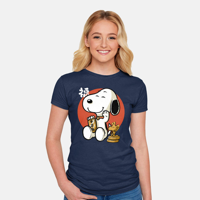 Luck Money Beagle-Womens-Fitted-Tee-Studio Mootant