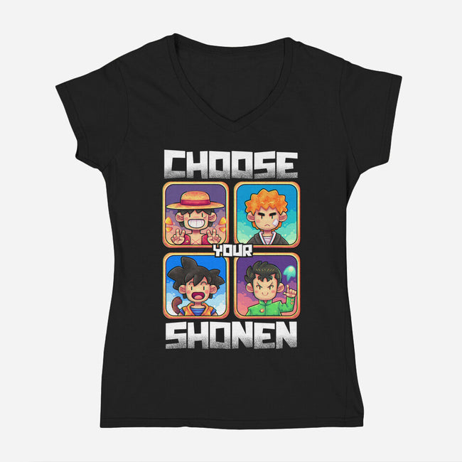 Choose Your Shonen-Womens-V-Neck-Tee-2DFeer