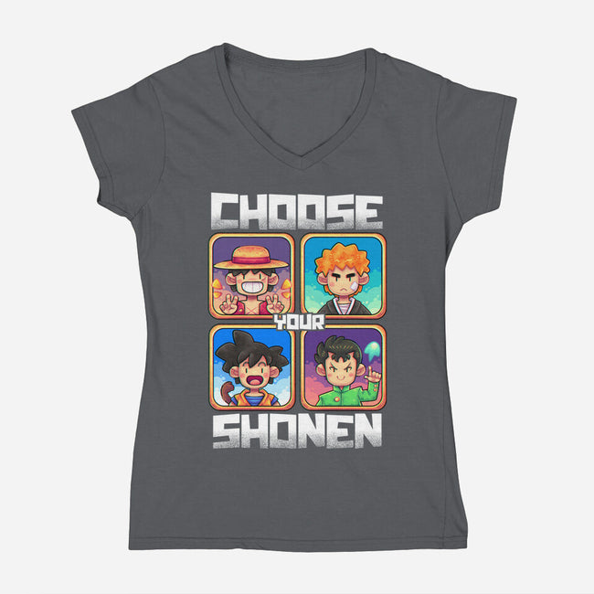 Choose Your Shonen-Womens-V-Neck-Tee-2DFeer