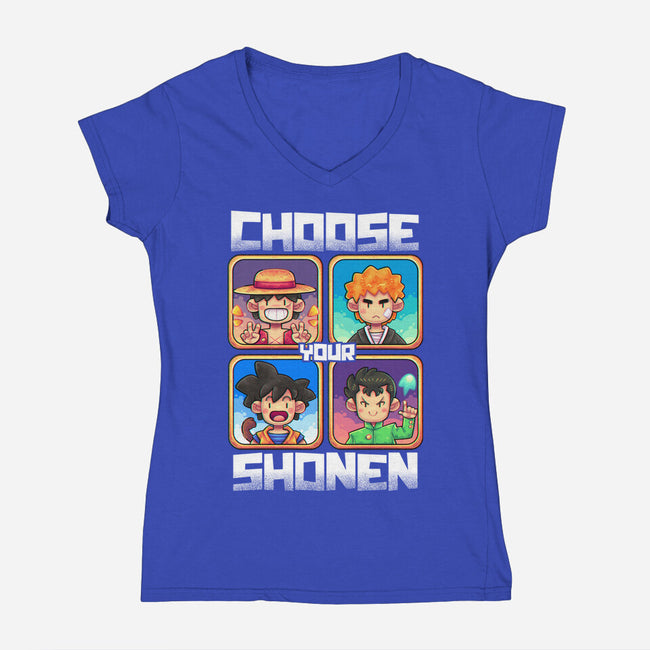 Choose Your Shonen-Womens-V-Neck-Tee-2DFeer