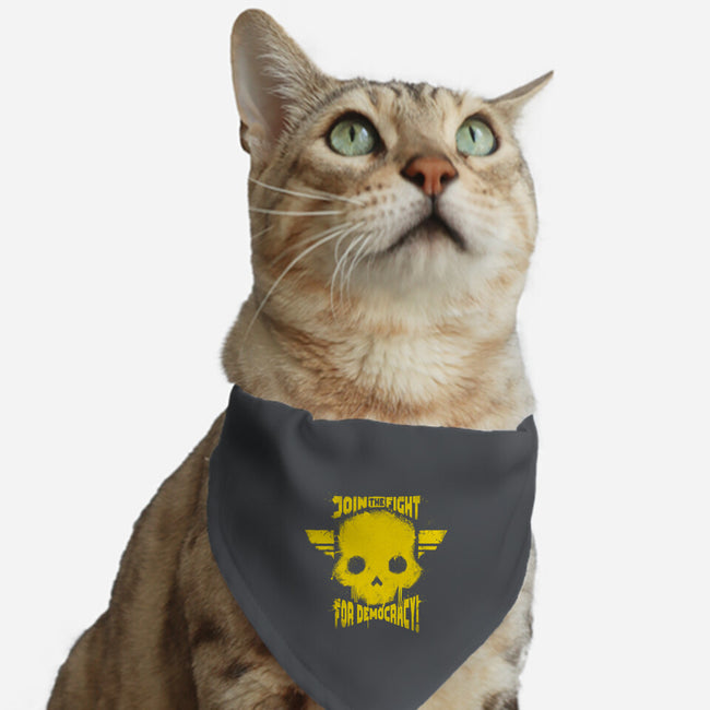Join The Fight Democracy-Cat-Adjustable-Pet Collar-rocketman_art