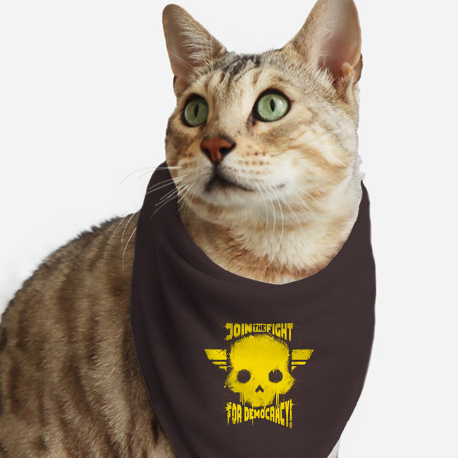 Join The Fight Democracy-Cat-Bandana-Pet Collar-rocketman_art