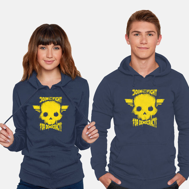 Join The Fight Democracy-Unisex-Pullover-Sweatshirt-rocketman_art