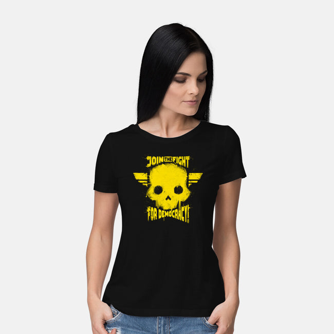 Join The Fight Democracy-Womens-Basic-Tee-rocketman_art