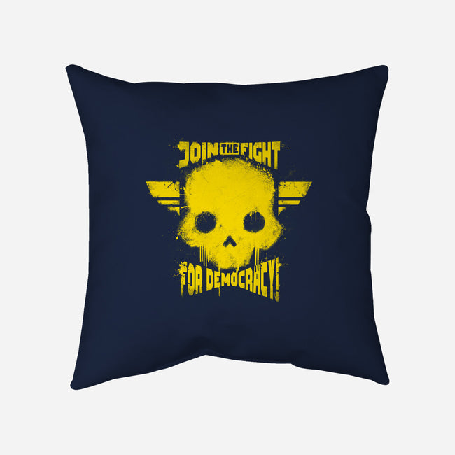 Join The Fight Democracy-None-Removable Cover w Insert-Throw Pillow-rocketman_art