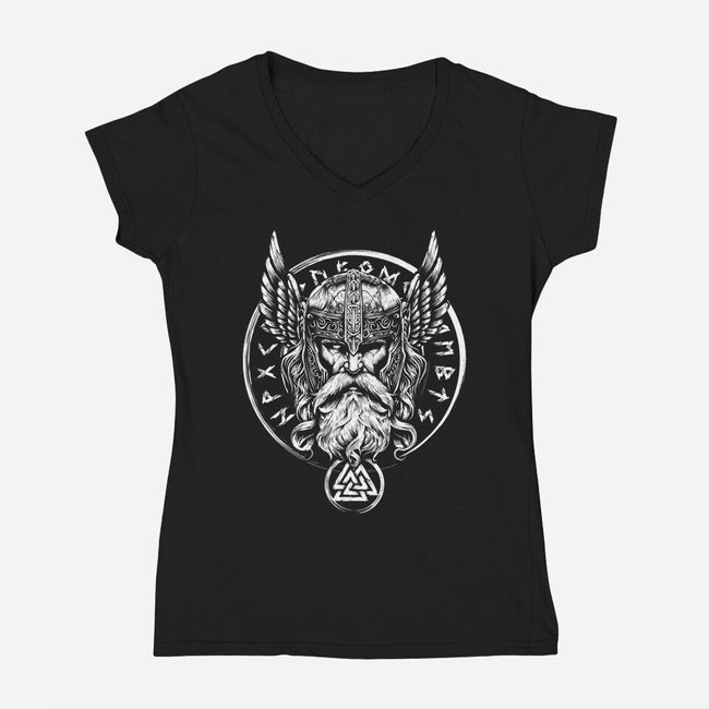 God Of War And Wisdom-Womens-V-Neck-Tee-DrMonekers