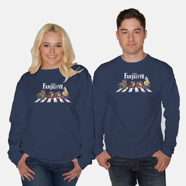 FFVII Road-Unisex-Crew Neck-Sweatshirt-2DFeer