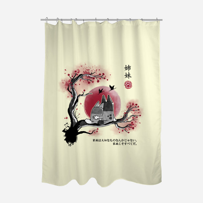 Heeler Sisters In Japan-None-Polyester-Shower Curtain-retrodivision