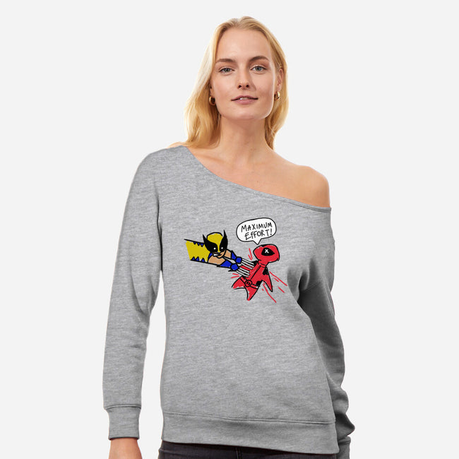 Maximum Effort-Womens-Off Shoulder-Sweatshirt-Diego Oliver