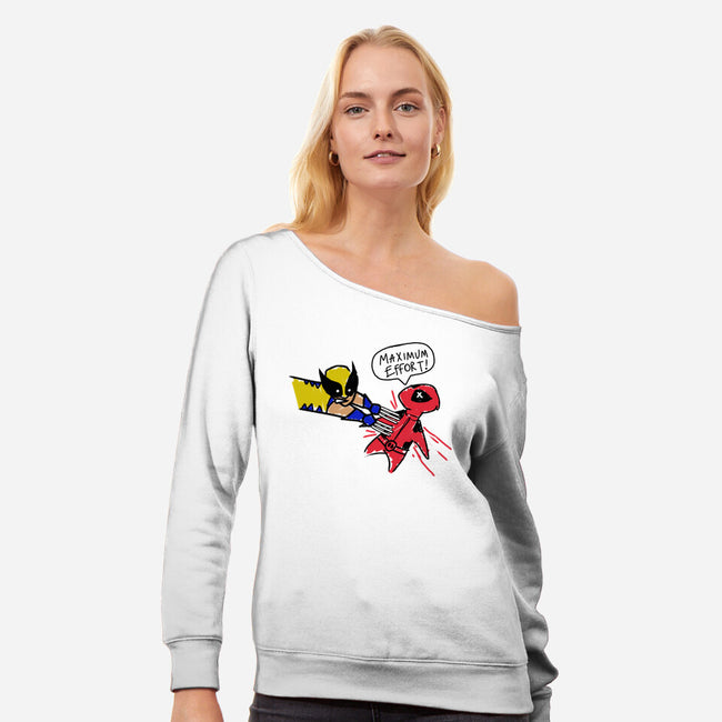 Maximum Effort-Womens-Off Shoulder-Sweatshirt-Diego Oliver