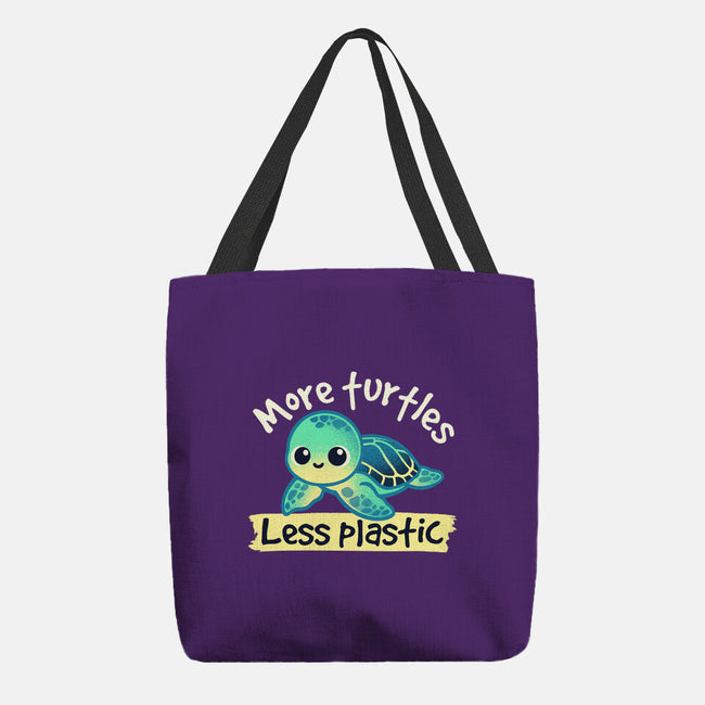 More Turtles Less Plastic-None-Basic Tote-Bag-NemiMakeit
