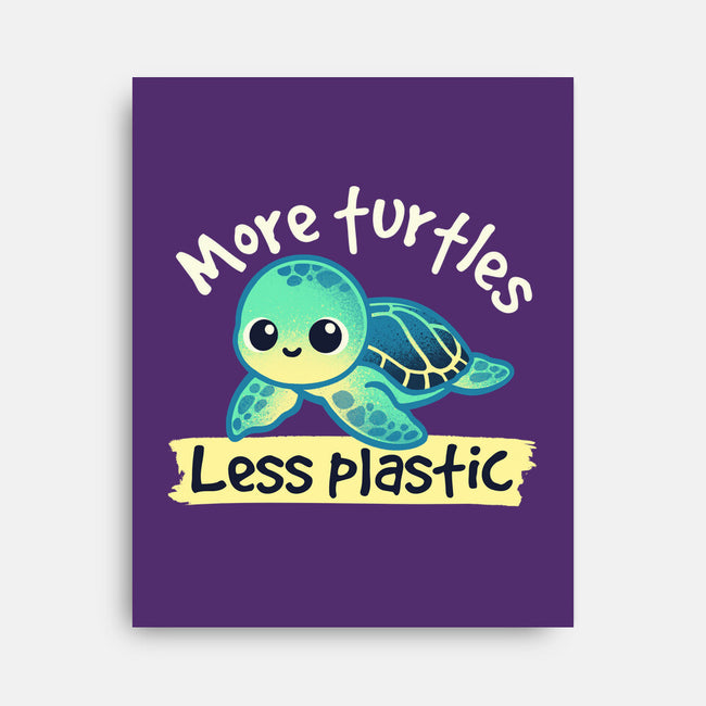 More Turtles Less Plastic-None-Stretched-Canvas-NemiMakeit