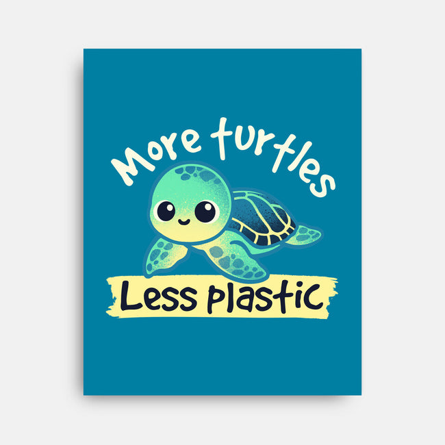 More Turtles Less Plastic-None-Stretched-Canvas-NemiMakeit