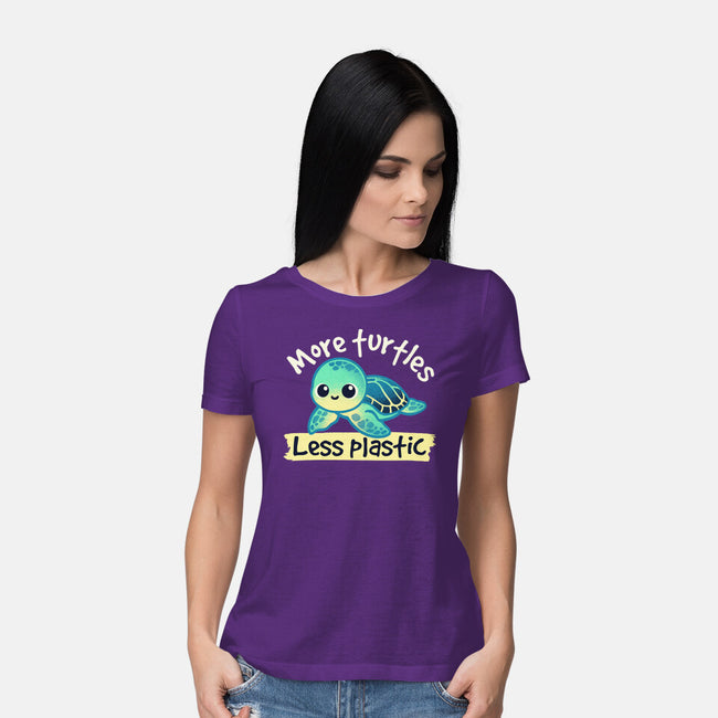 More Turtles Less Plastic-Womens-Basic-Tee-NemiMakeit