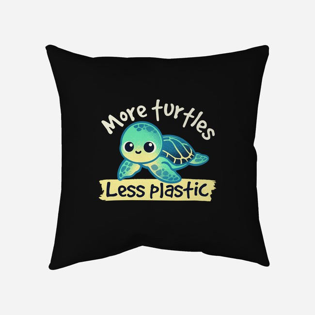 More Turtles Less Plastic-None-Removable Cover-Throw Pillow-NemiMakeit