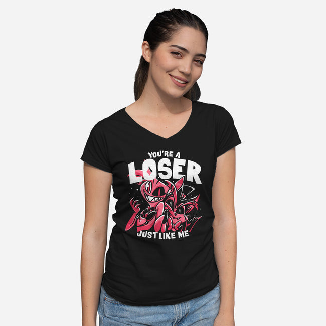 Loser Baby-Womens-V-Neck-Tee-estudiofitas