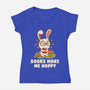 Books Make Me Hoppy-Womens-V-Neck-Tee-tobefonseca