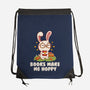 Books Make Me Hoppy-None-Drawstring-Bag-tobefonseca