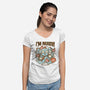 I'm Ready Coffee Octopus-Womens-V-Neck-Tee-tobefonseca